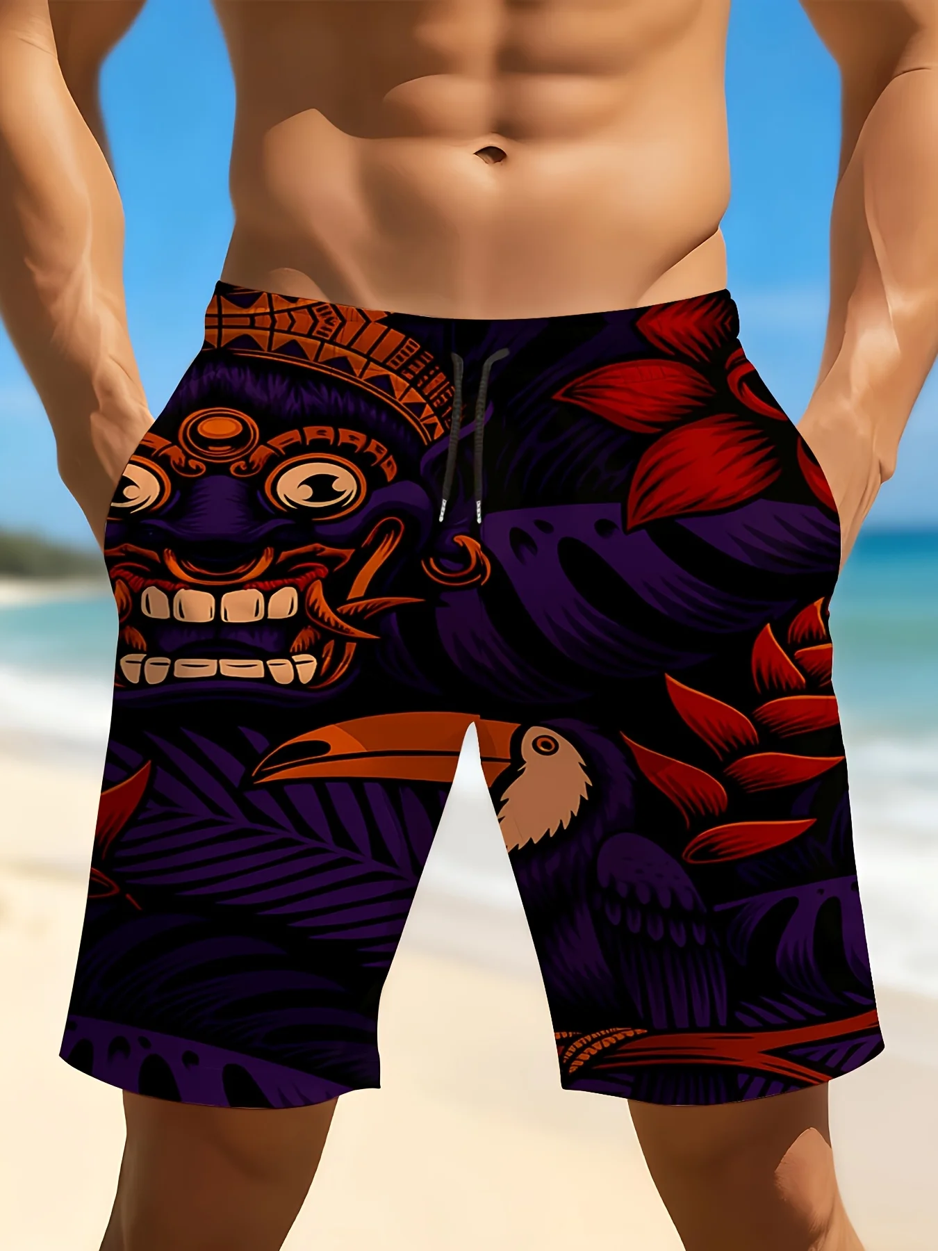 3D Printing Bali - Celana Pendek Pantai Pria Bali Motif