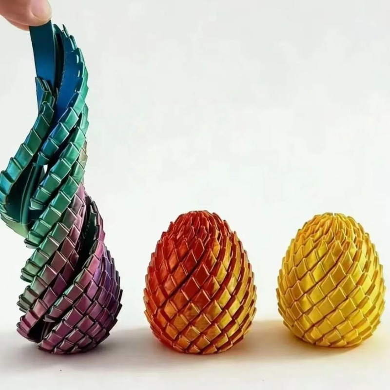 3D Printing Egg - Mainan Dekompresi Telur Naga Spiral Cetak