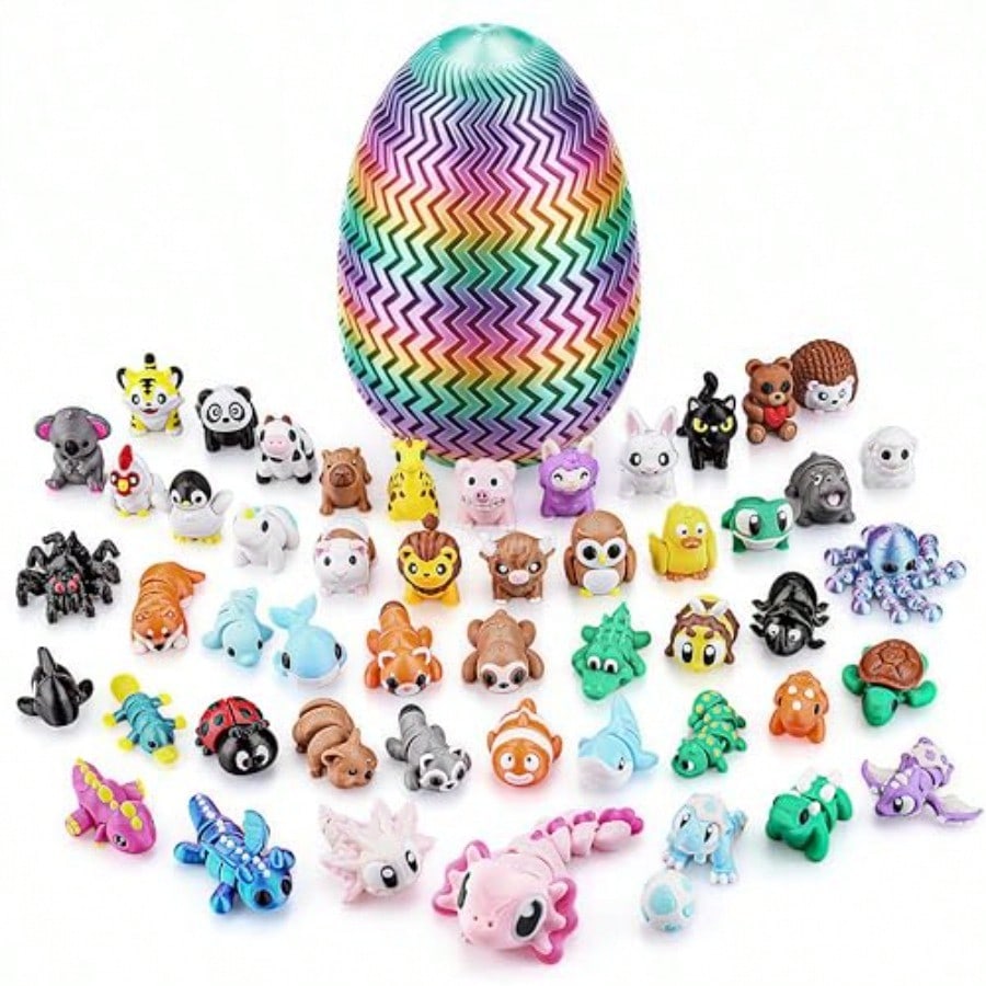 3D Printing Egg - 51PCS Baru, Isi Keranjang Paskah Hewan