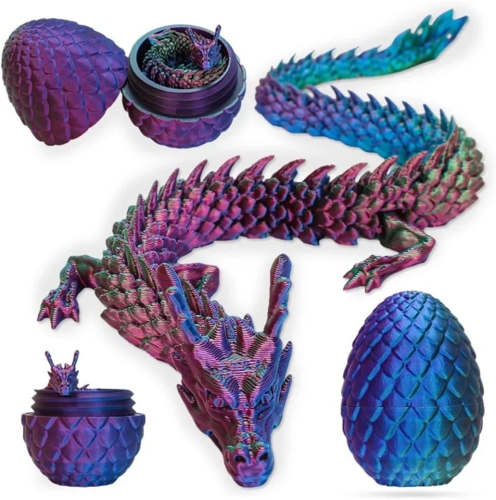 3D Printing Egg - Telur Kejutan Naga Cina Mini 3D