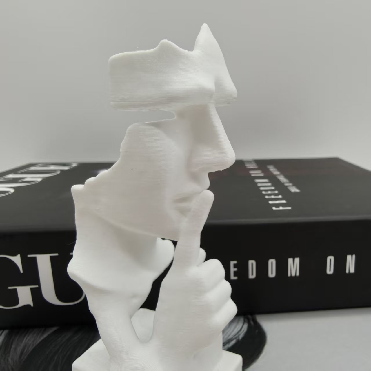 3D Printing Drawing - Patung Pemikir, Patung Seni Abstrak Hening