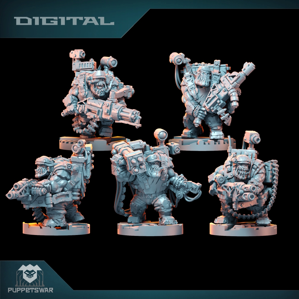 3D Printing App - Pasukan Orc Ultimate Badasses, Figur Kulit