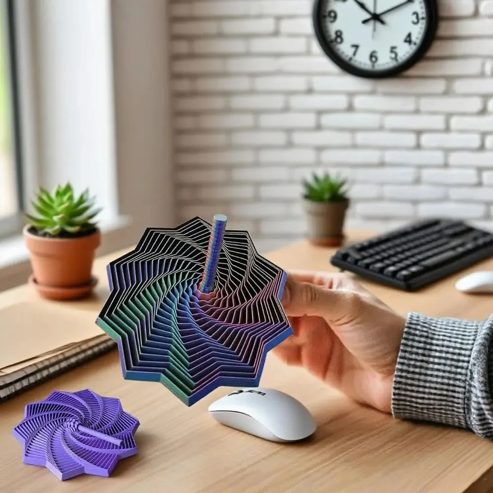 3D Printing Drawing - Model Bintang Fidget Fraktal Cetak 3D
