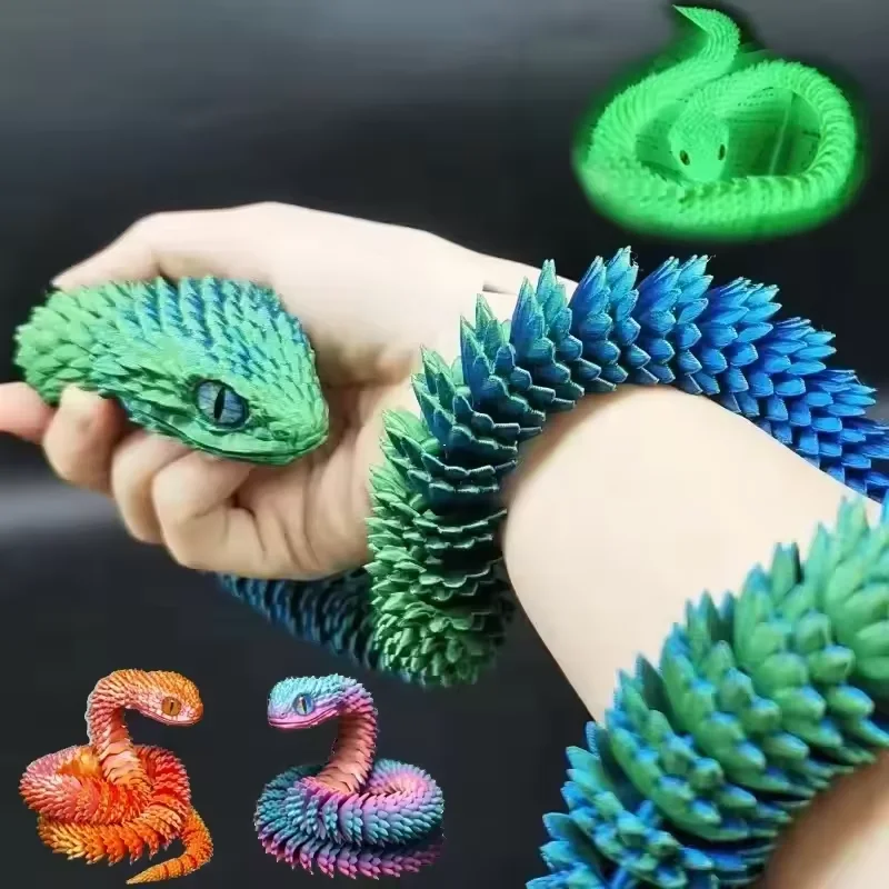 3D Printing Gif - Patung Mainan Fidget Sendi Bergerak Ular