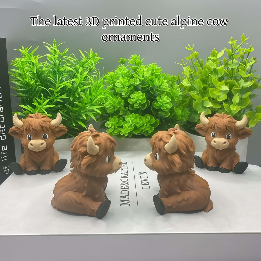 3D Printing Mockup - Patung Sapi Hutan Skotlandia - Sapi