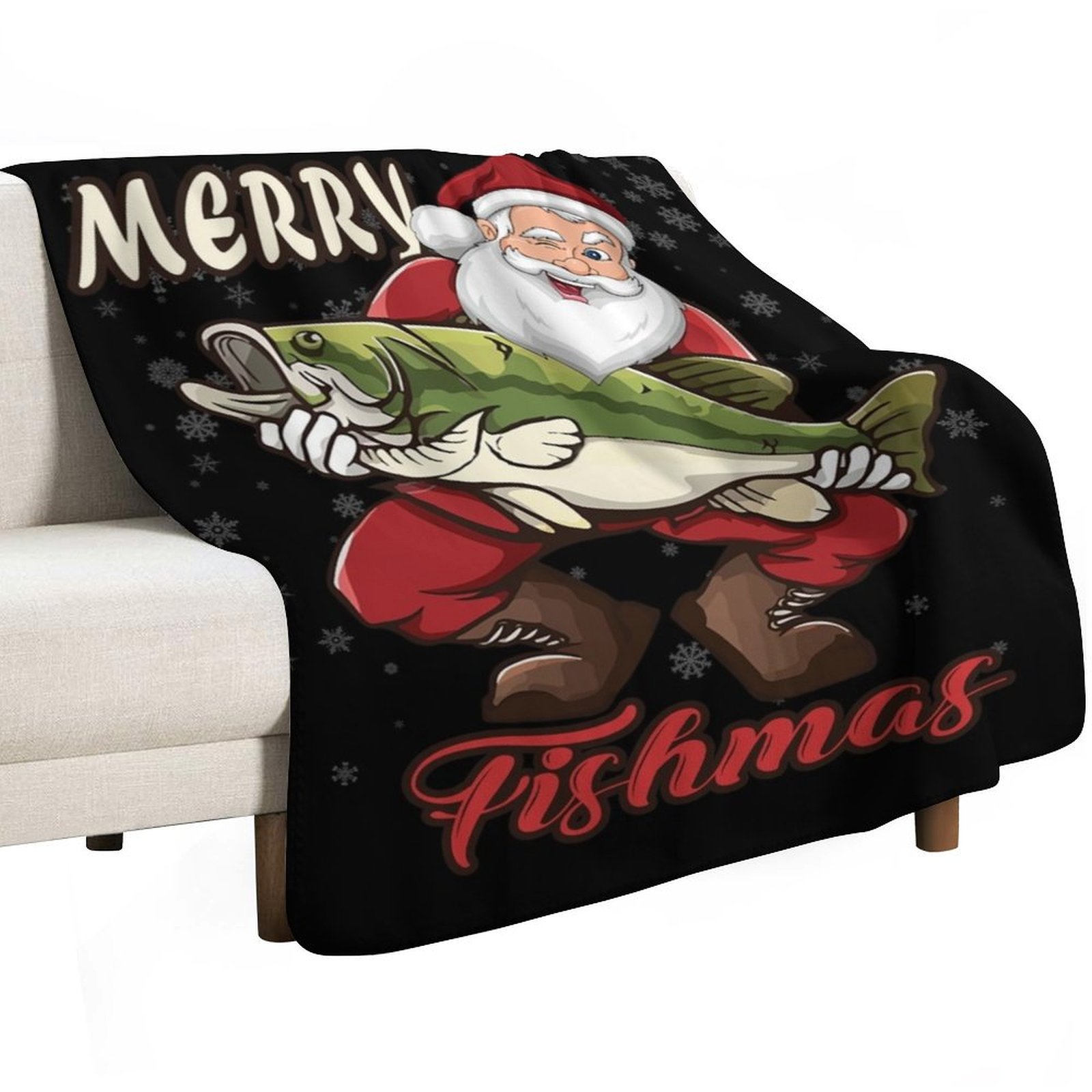 Merry Fishmas - Selimut Flanel - 3D Printing Xmas Ideas ulasan dan harga
