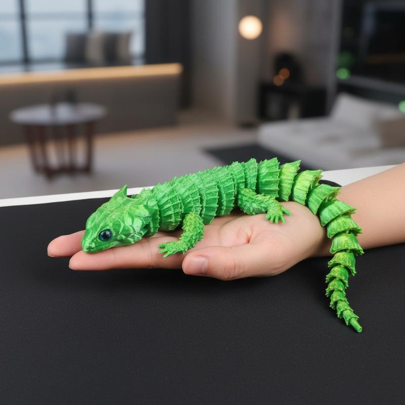 Patung Kartun Kadal Sambung 3D - 3D Printing App ulasan dan harga