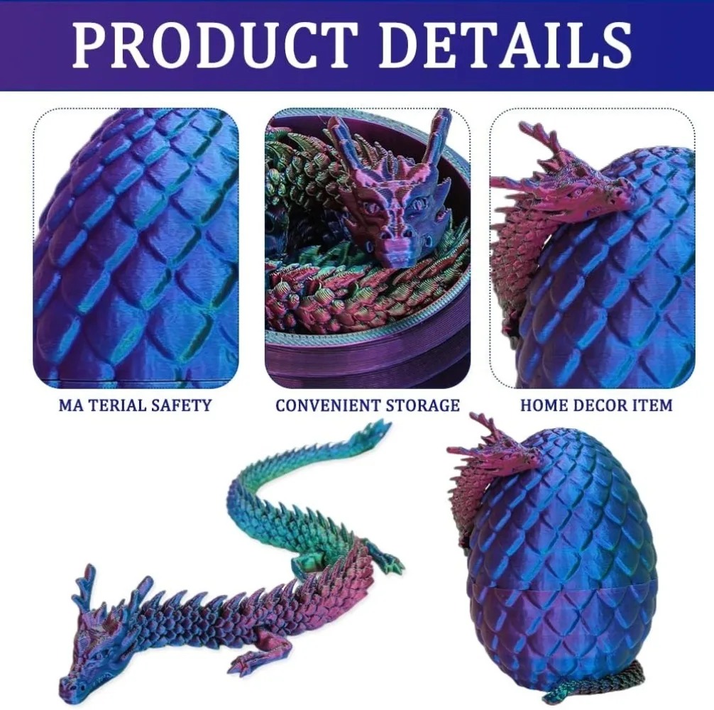Telur Kejutan Naga Cina Mini 3 - 3D Printing Egg ulasan dan harga