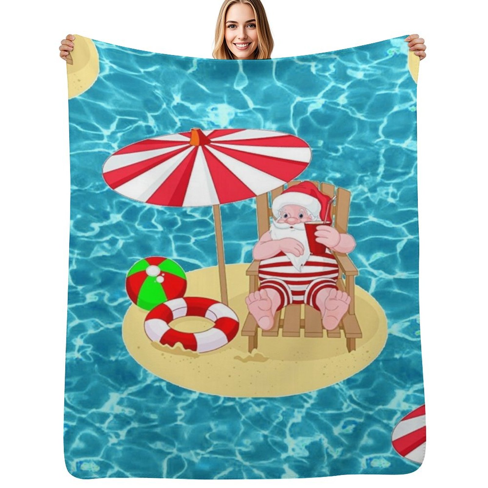 Selimut Pantai Santa Claus Nat - 3D Printing Xmas Ideas ulasan dan harga