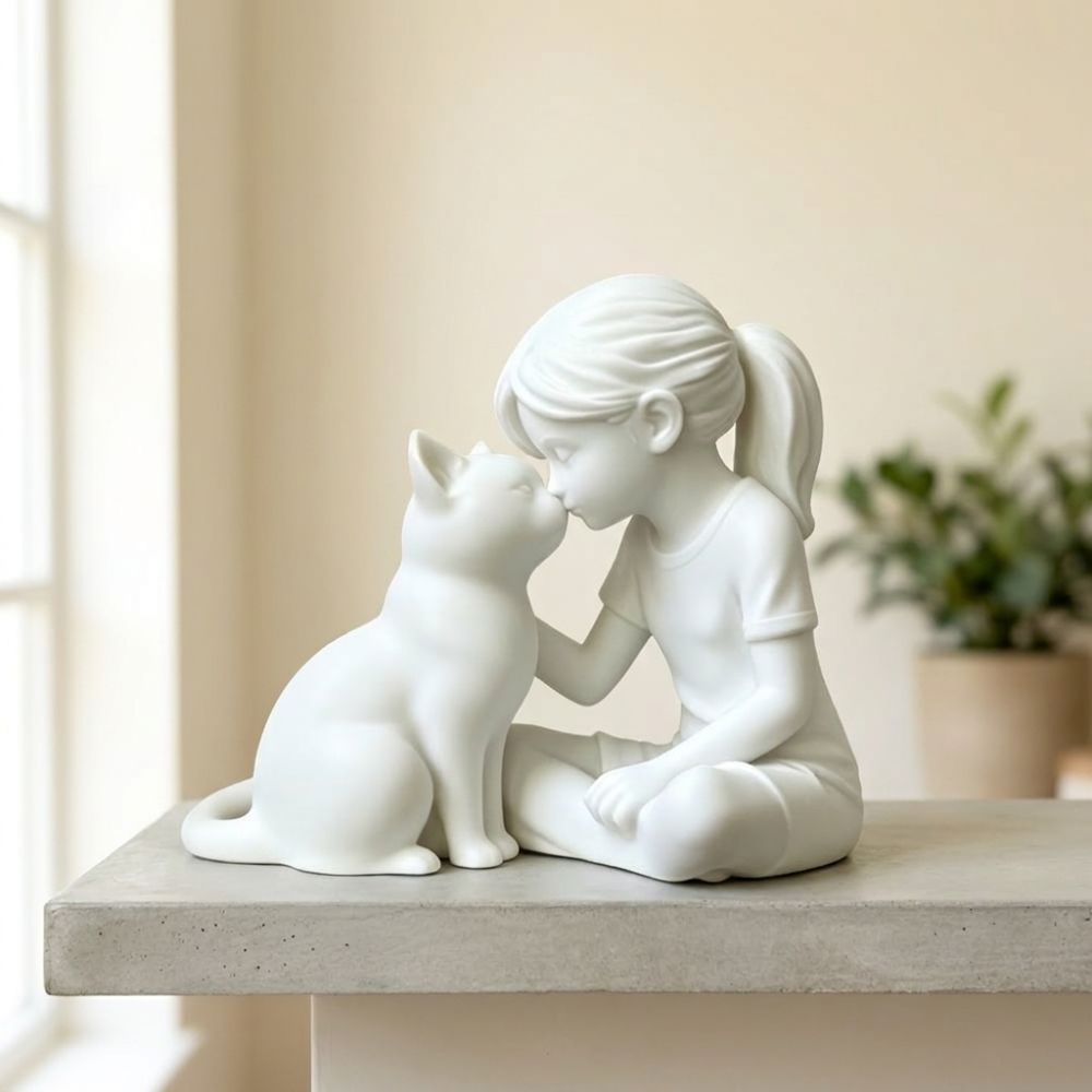 Patung Gadis dan Kucing Cetak  - 3D Printing Mockup ulasan dan harga