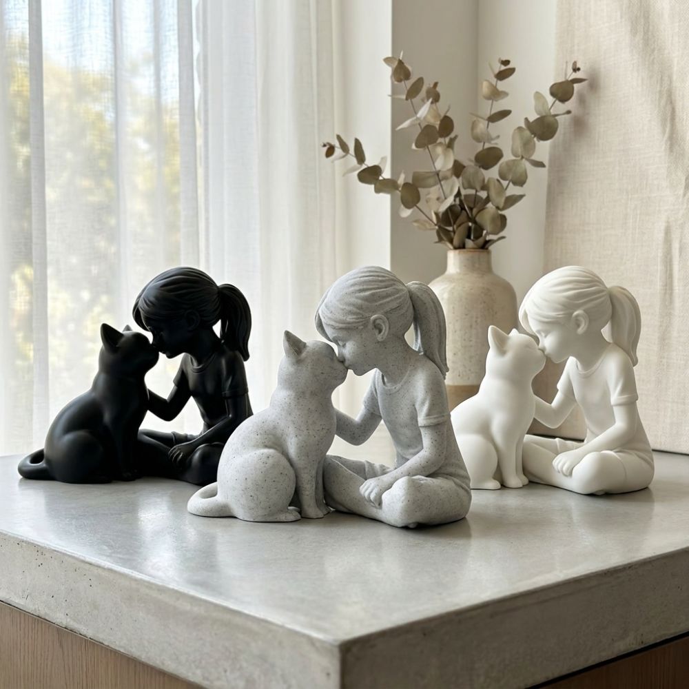 Patung Gadis dan Kucing Cetak  - 3D Printing Mockup ulasan dan harga