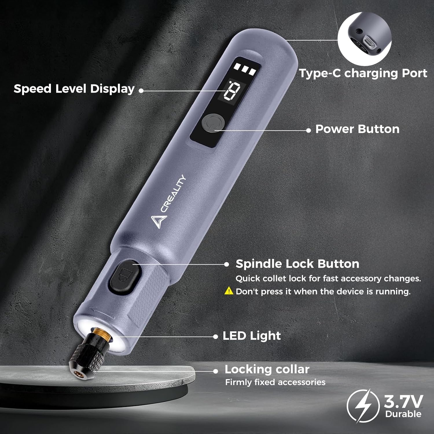 Alat Putar Tanpa Kabel Crealit - 3D Printing Grinder ulasan dan harga