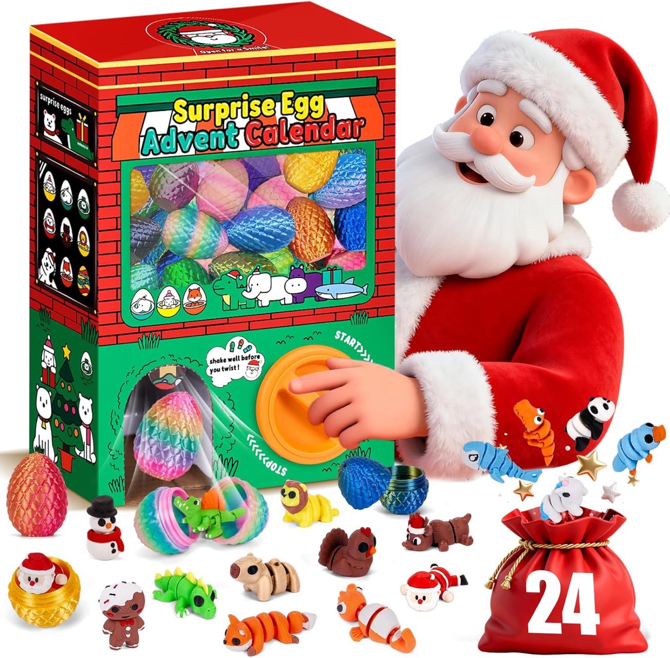 24pcs Telur Kejutan Cetak 3D B - 3D Printing Egg ulasan dan harga