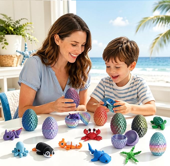 24pcs Telur Kejutan Cetak 3D B - 3D Printing Egg ulasan dan harga