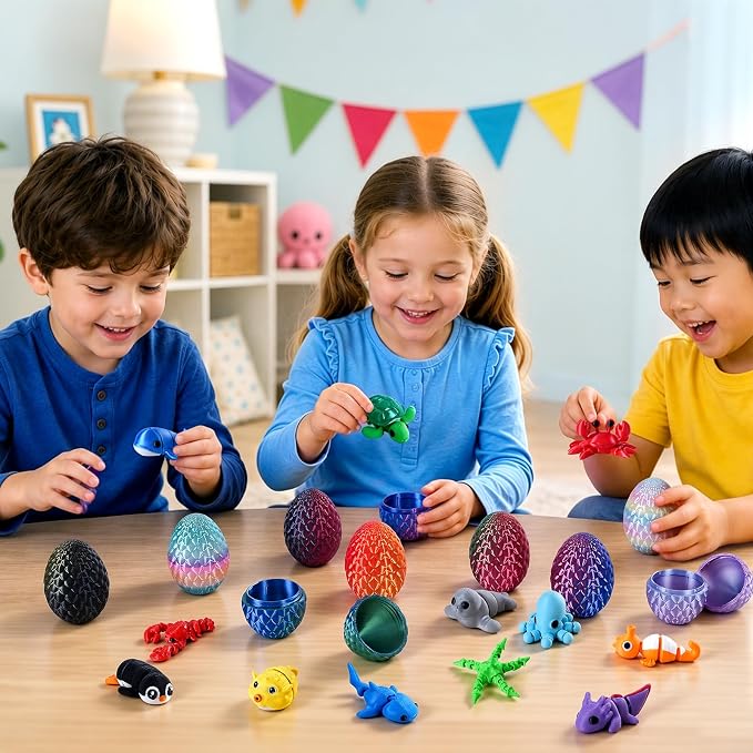 24pcs Telur Kejutan Cetak 3D B - 3D Printing Egg ulasan dan harga
